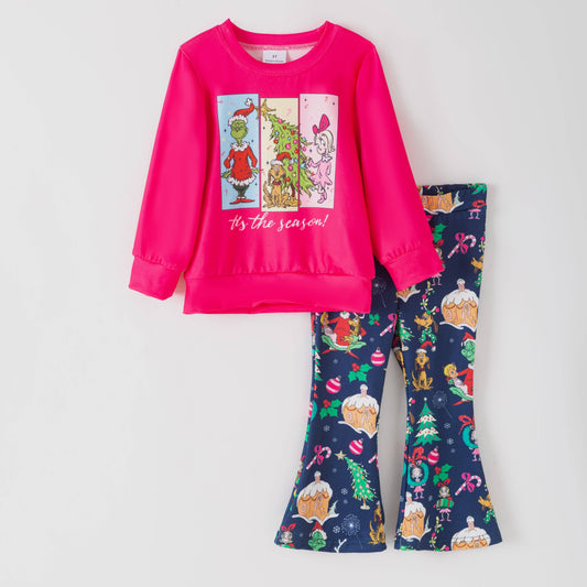 Pink Grinch Pants Set