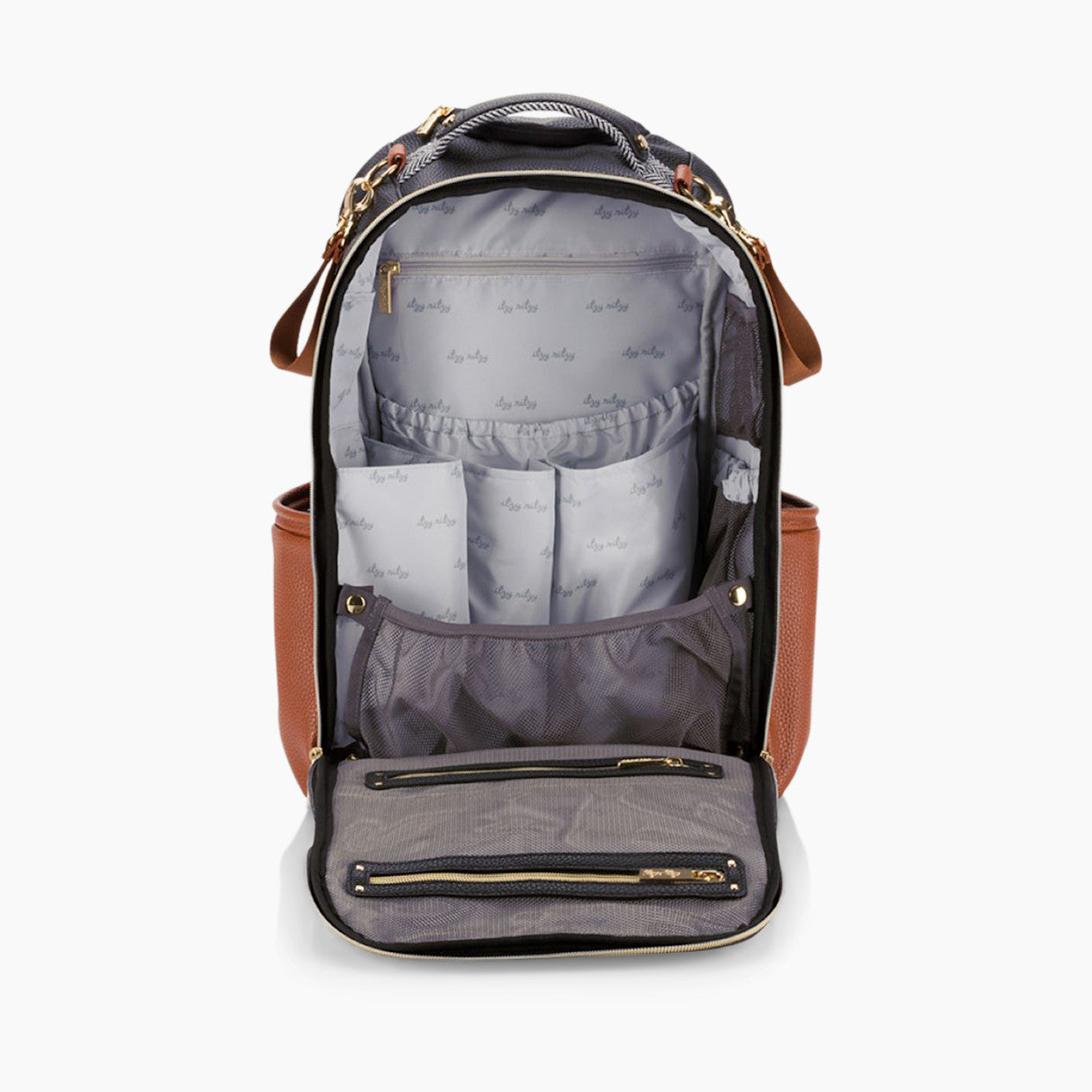 Itzy Ritzy Boss Plus Diaper Bag Backpack - Coffee and Cream