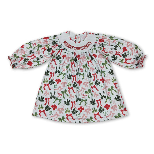 Merry Christmas Smocked Dress