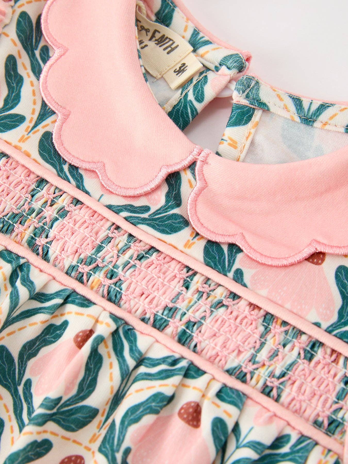 Fall Geometric Floral Smocked Romper