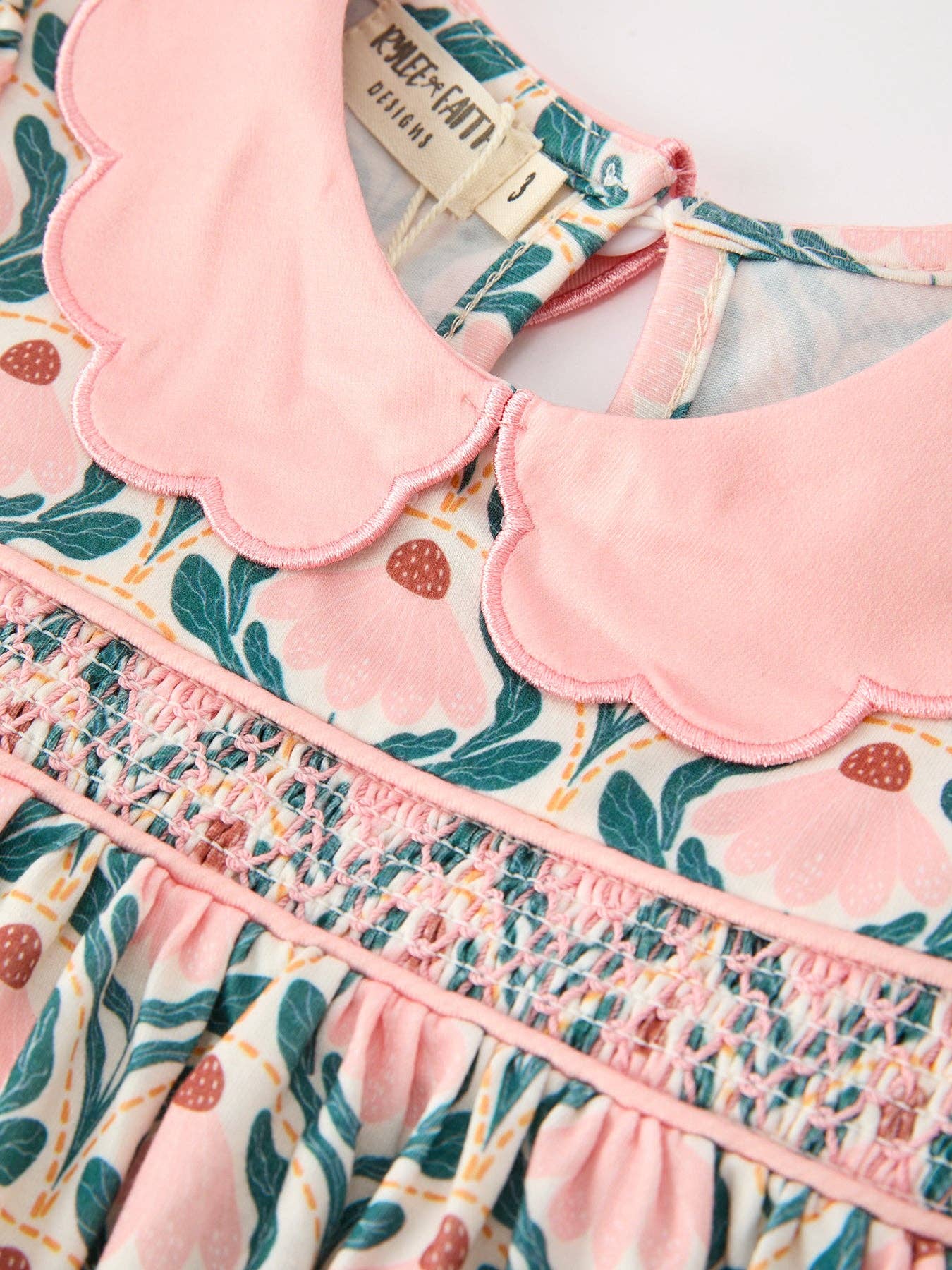 Fall Geometric Floral Smocked Dress