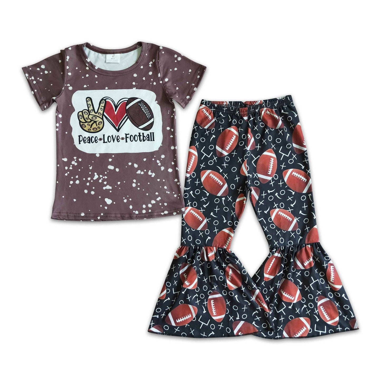 Peace-Love-Football Bell Bottom Set