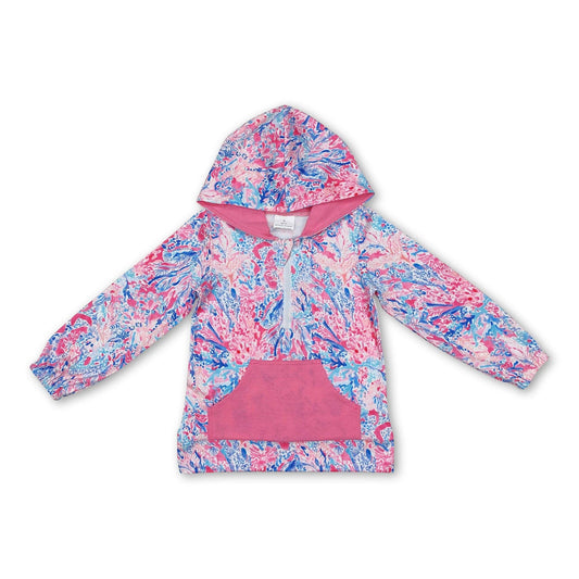 Pink Watercolor Zip Hoodie