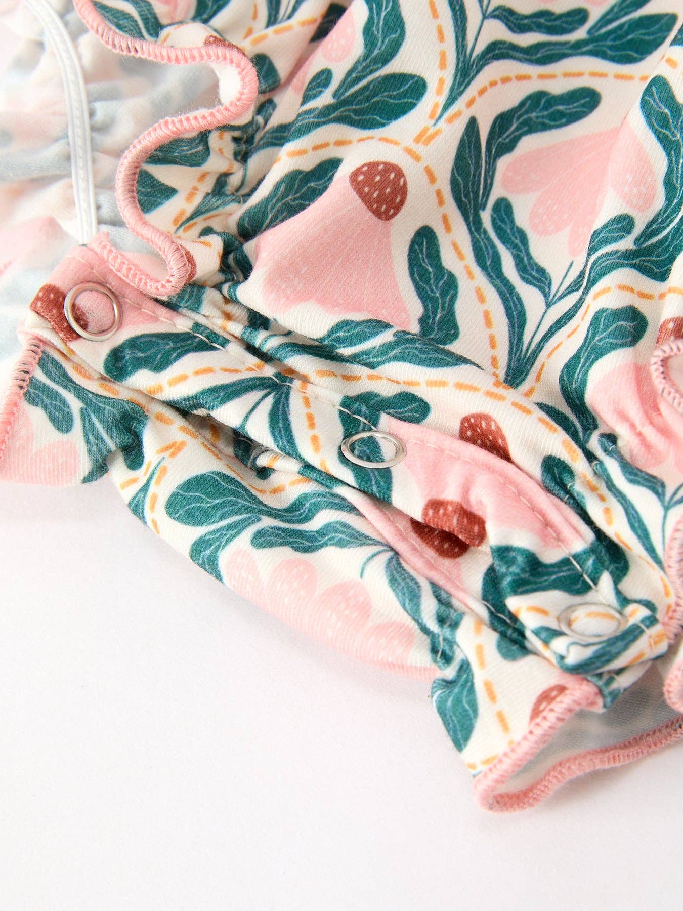 Fall Geometric Floral Smocked Romper