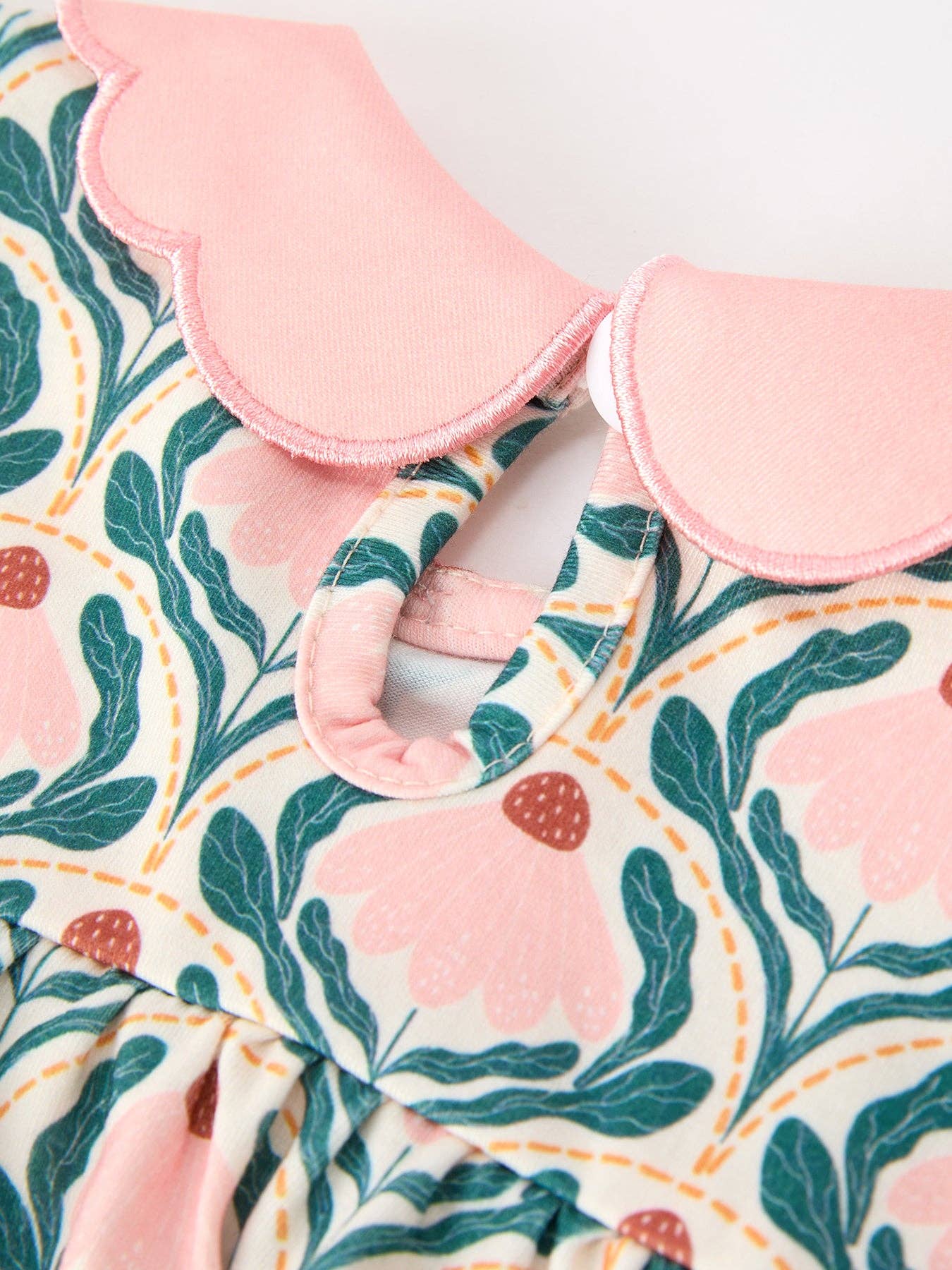 Fall Geometric Floral Smocked Romper