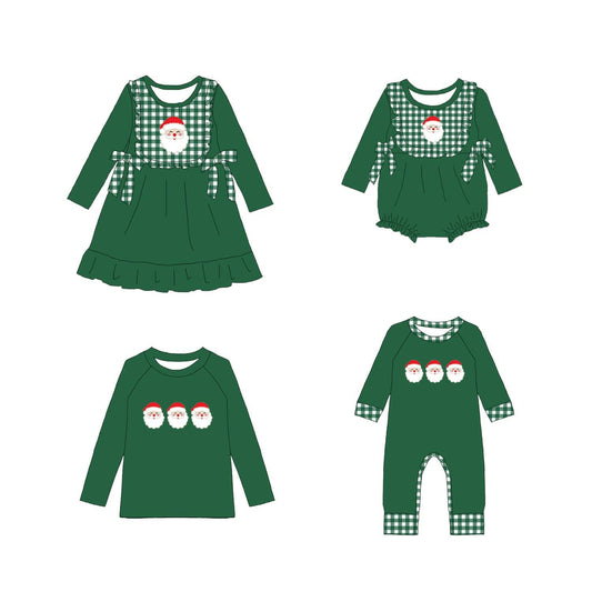 Green Santa Plaid Christmas Outfit