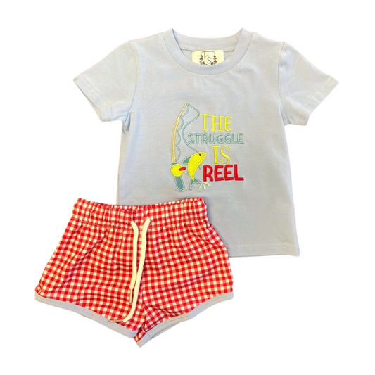 The struggle Is Reel 2pc Short Set