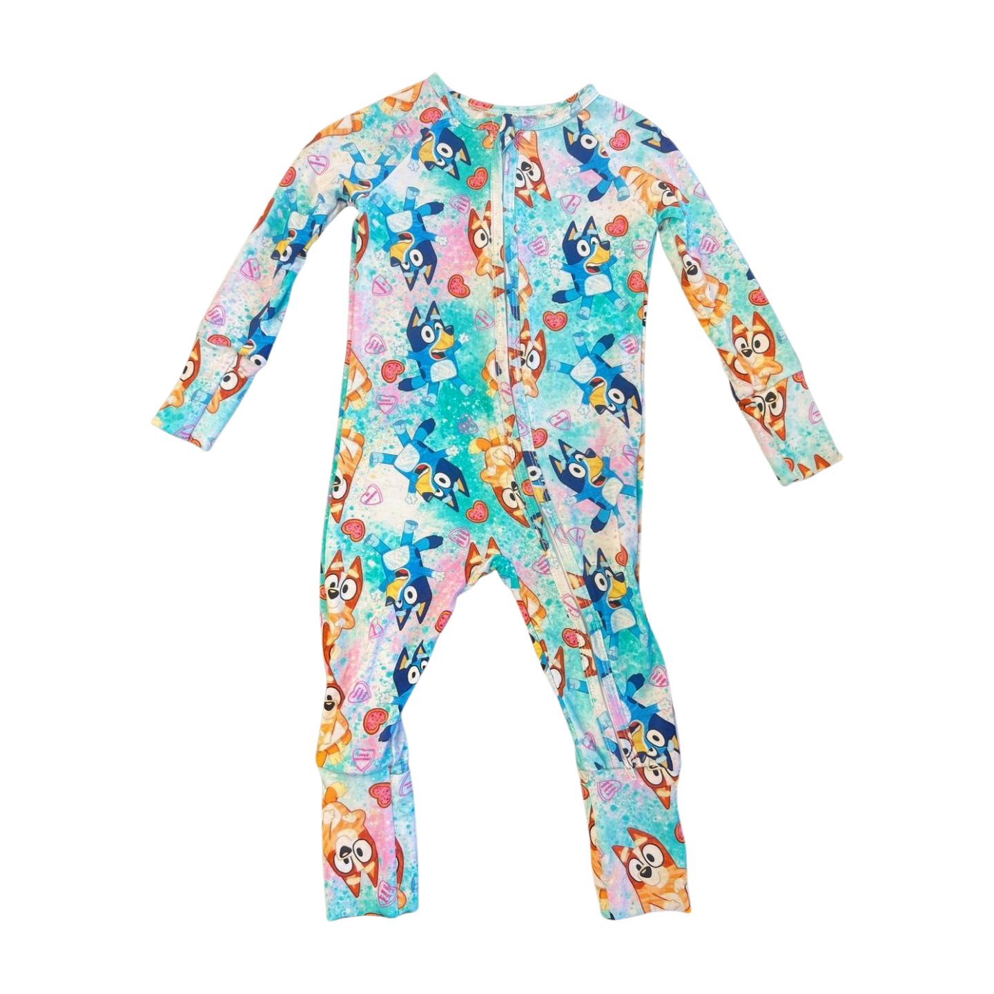 Bluey Hearts Bamboo Zippy