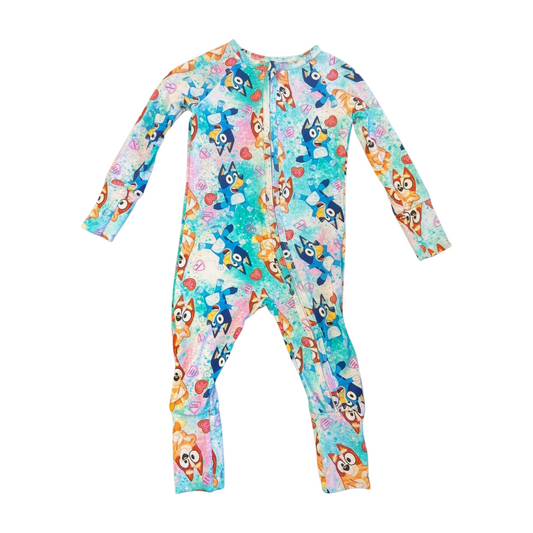 Bluey Hearts Bamboo Zippy