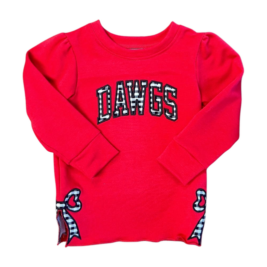 Dawgs Plaid Bow Cut Pullover