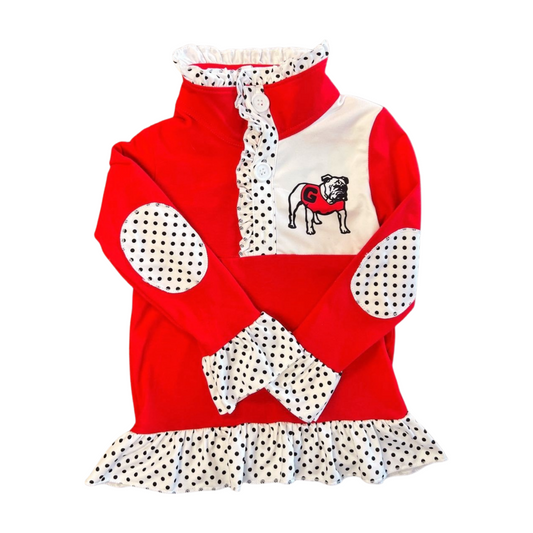 Georgia Bulldog Ruffle Pullover