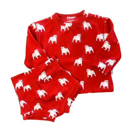 Red Bulldog Bamboo Sweatshirt Set