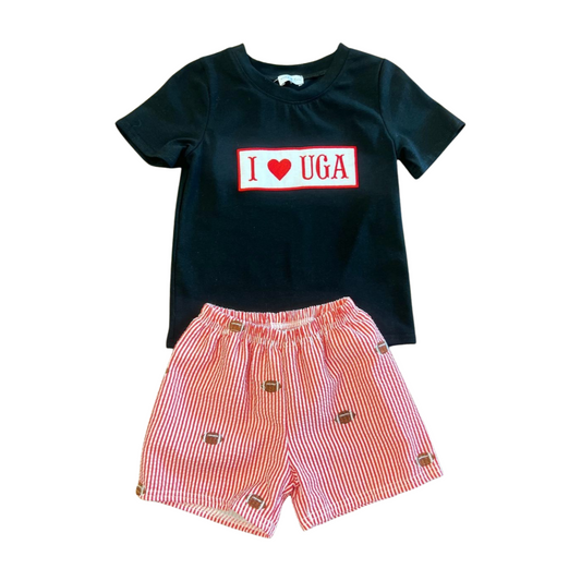 I Love UGA 2PC Short Set